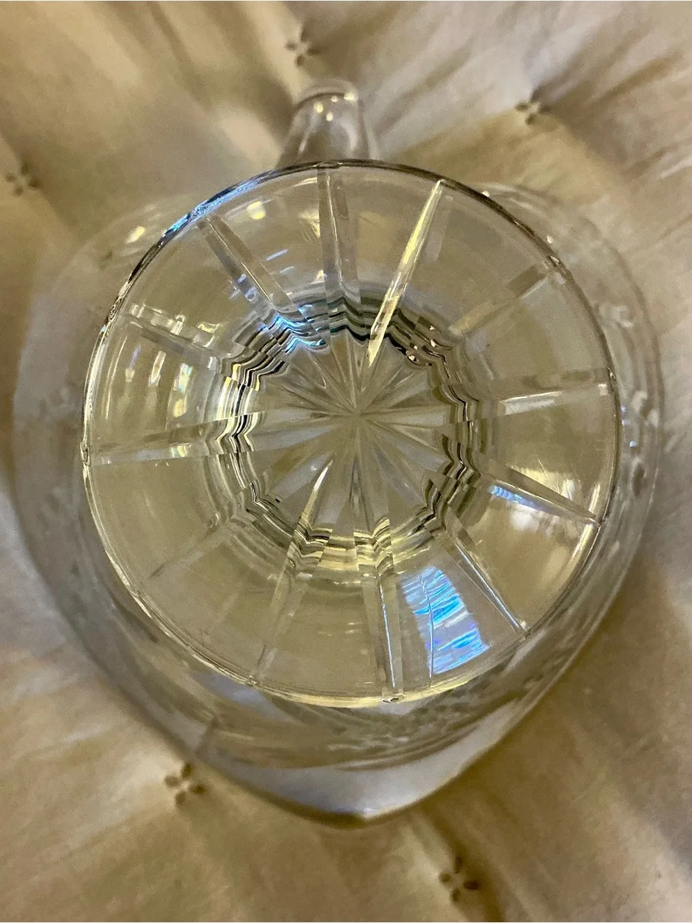 Vintage Clear Etched Crystal Gravy Bowl